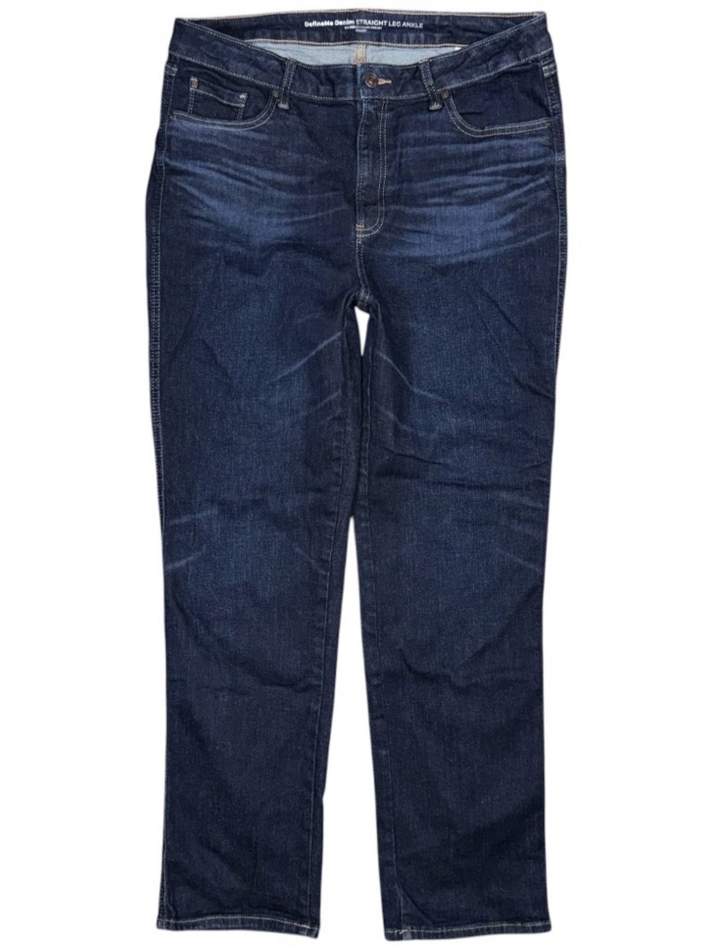 Chicos DefineMe Denim Straight Leg Ankle Jeans Dark Wash Women’s 14 TALL / 2.5 T